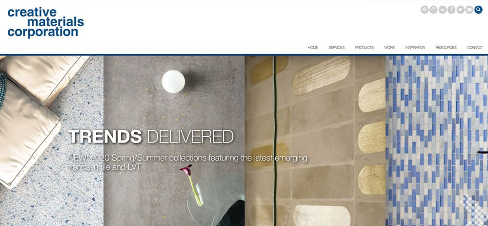Creative-Materials-Homepage-Screenshot