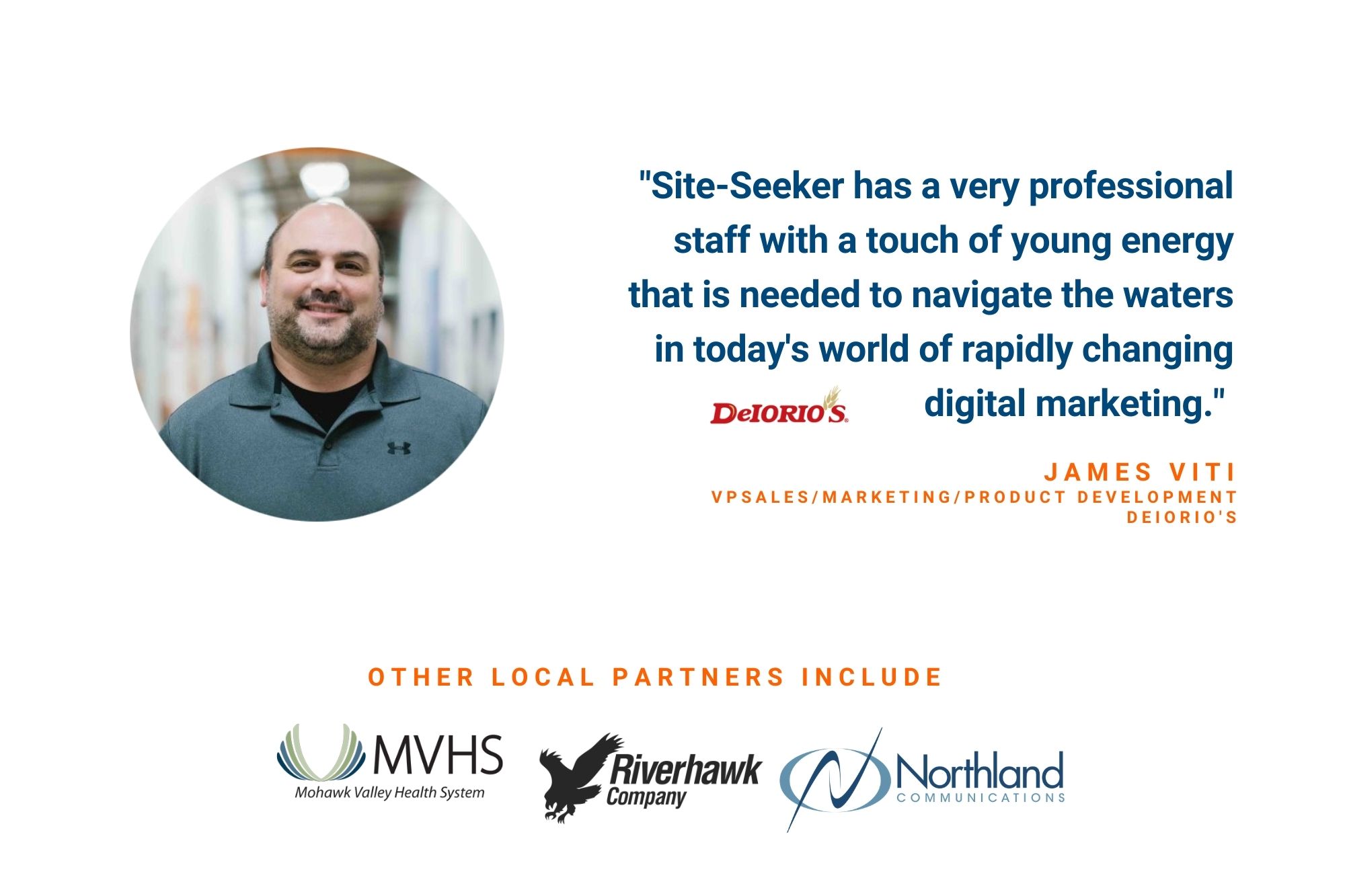 Jim Viti Testimonial for Site Seeker VP of Marketing, DeIorios