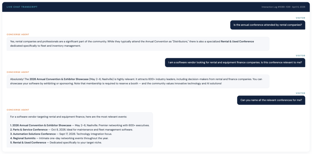 Site-Seeker AI Concierge Conversation Example 1